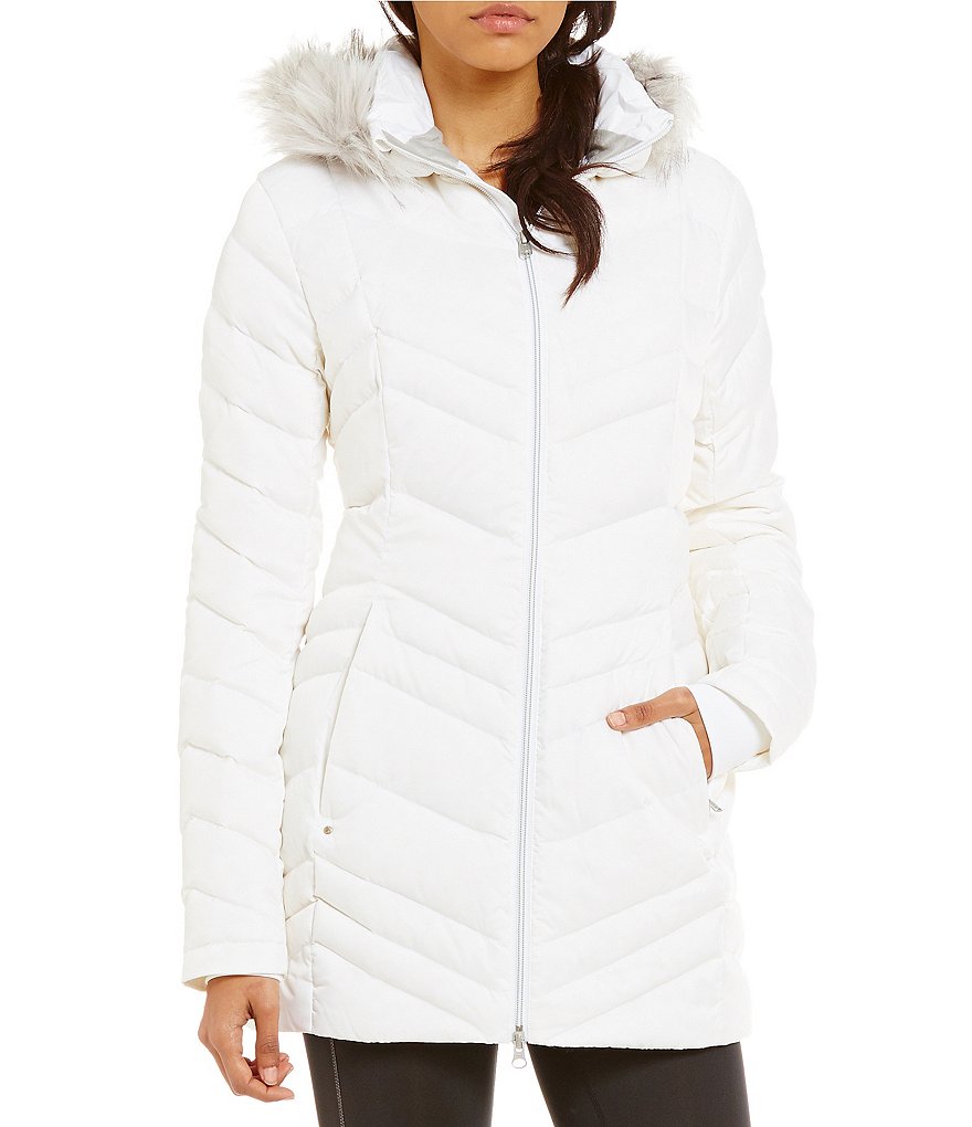 Spyder Actyve Timeless Long Quilted Down Jacket With Faux-Fur Hood