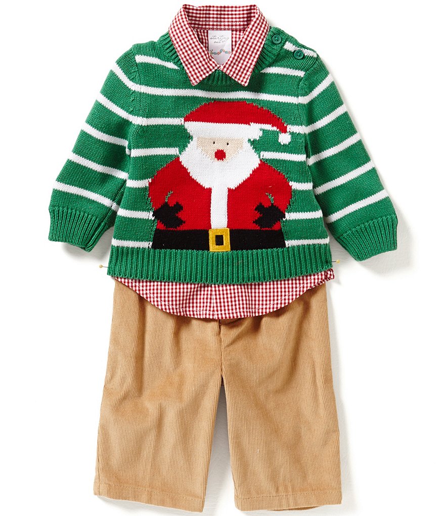 Starting Out Baby Boys 3-24 Months Christmas Santa 3-Piece Sweater Set