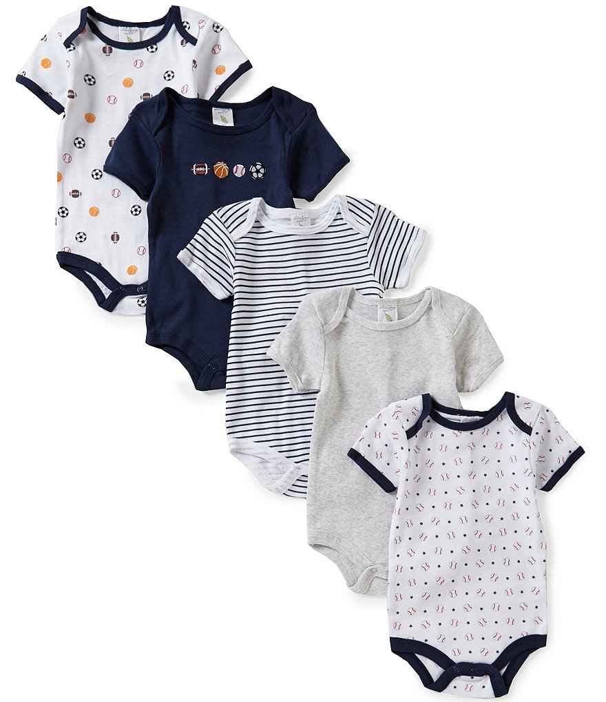 Starting Out Baby Boys Newborn-6 Months 5-Pack Sports Bodysuit