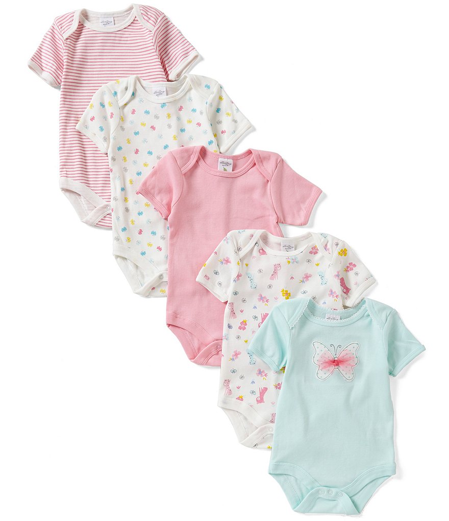 Starting Out Baby Girls Newborn-6 Months 5-Pack Butterfly Bodysuits
