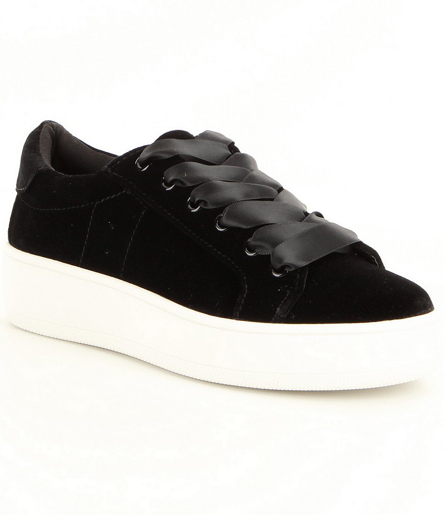 Steve Madden Bertie Velvet Lace Up Platform Sneakers