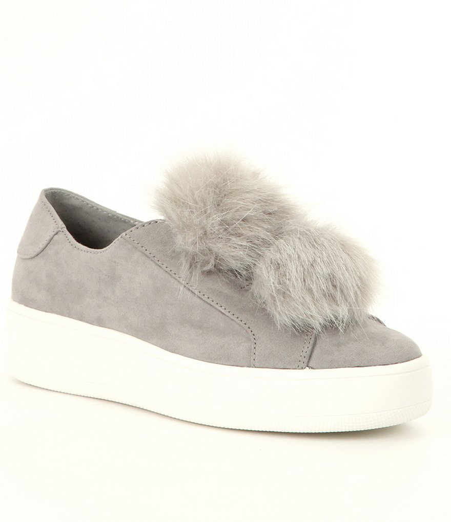 Steve Madden Bryanne Faux Fur Pom Pom Sneakers