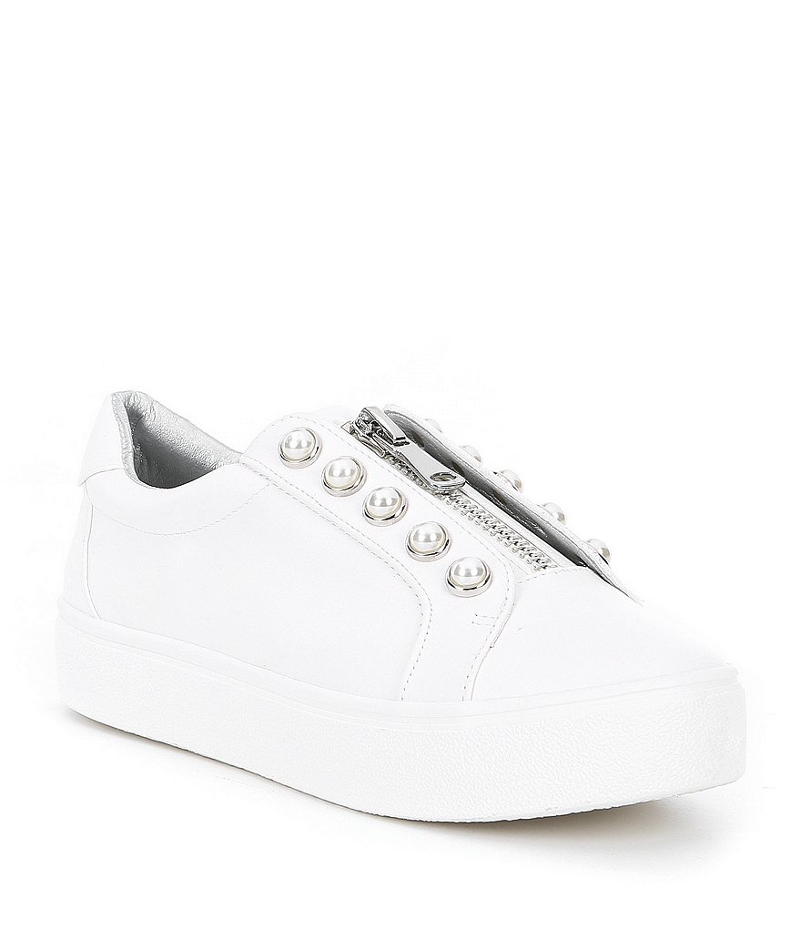 Steve Madden Lynn Pearl Stud Embellishment Zip Sneakers