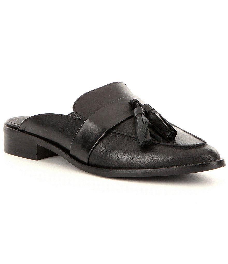 Steve Madden Magan Leather Tassel Slip-On Dress Mules
