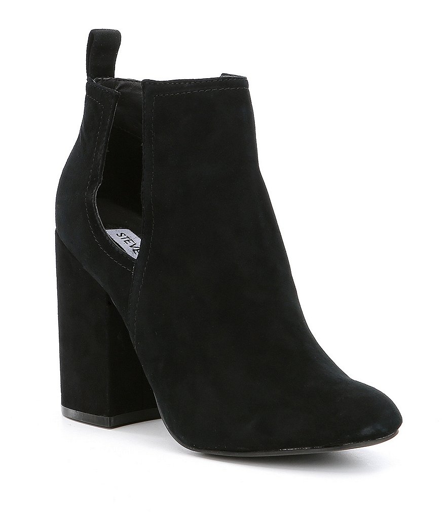 Steve Madden Naomi Suede Cutout Block Heel Booties