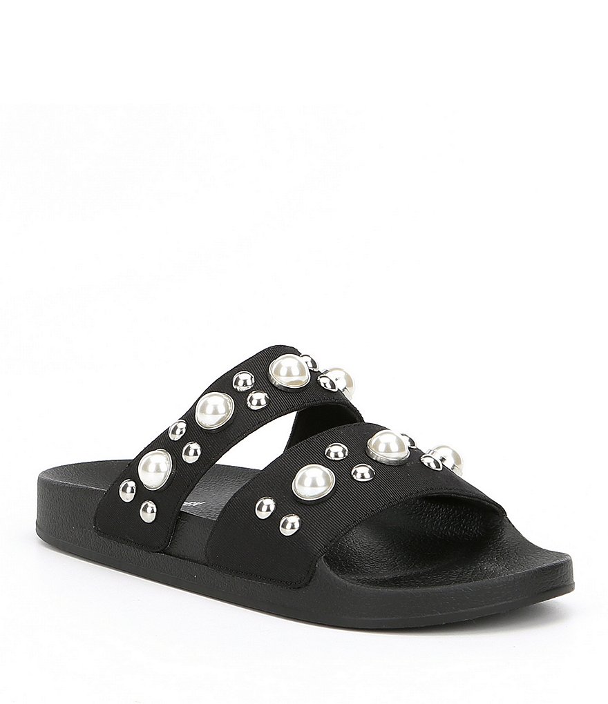 Steve Madden Polite Pearl Detail Double Banded Sandals