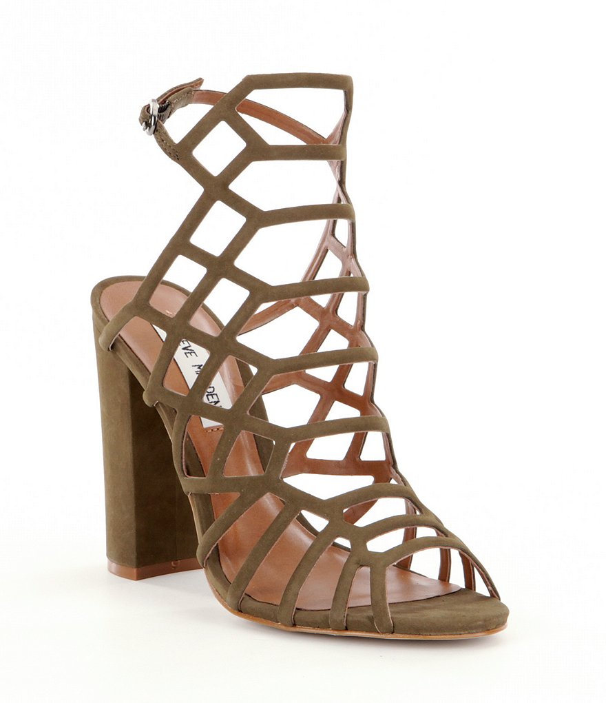 Steve Madden Skales Caged Block Heel Dress Sandals