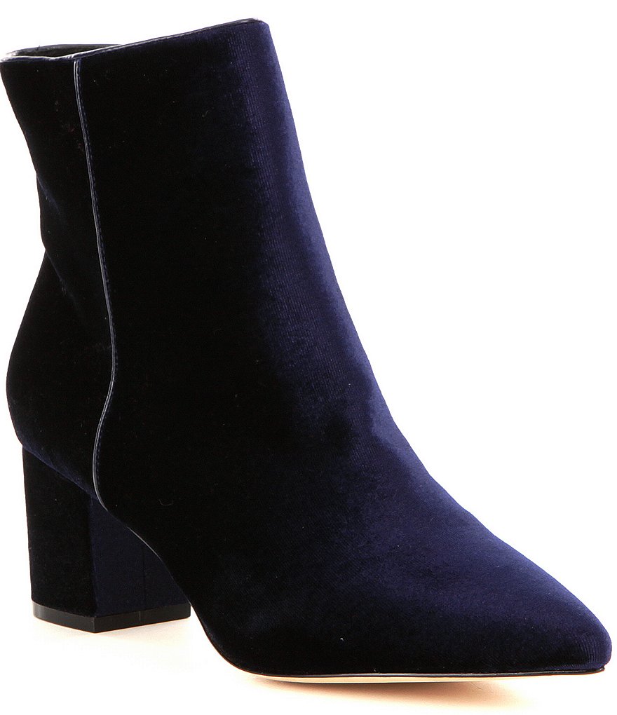 Steven by Steve Madden Bollie Velvet Block Heel Booties
