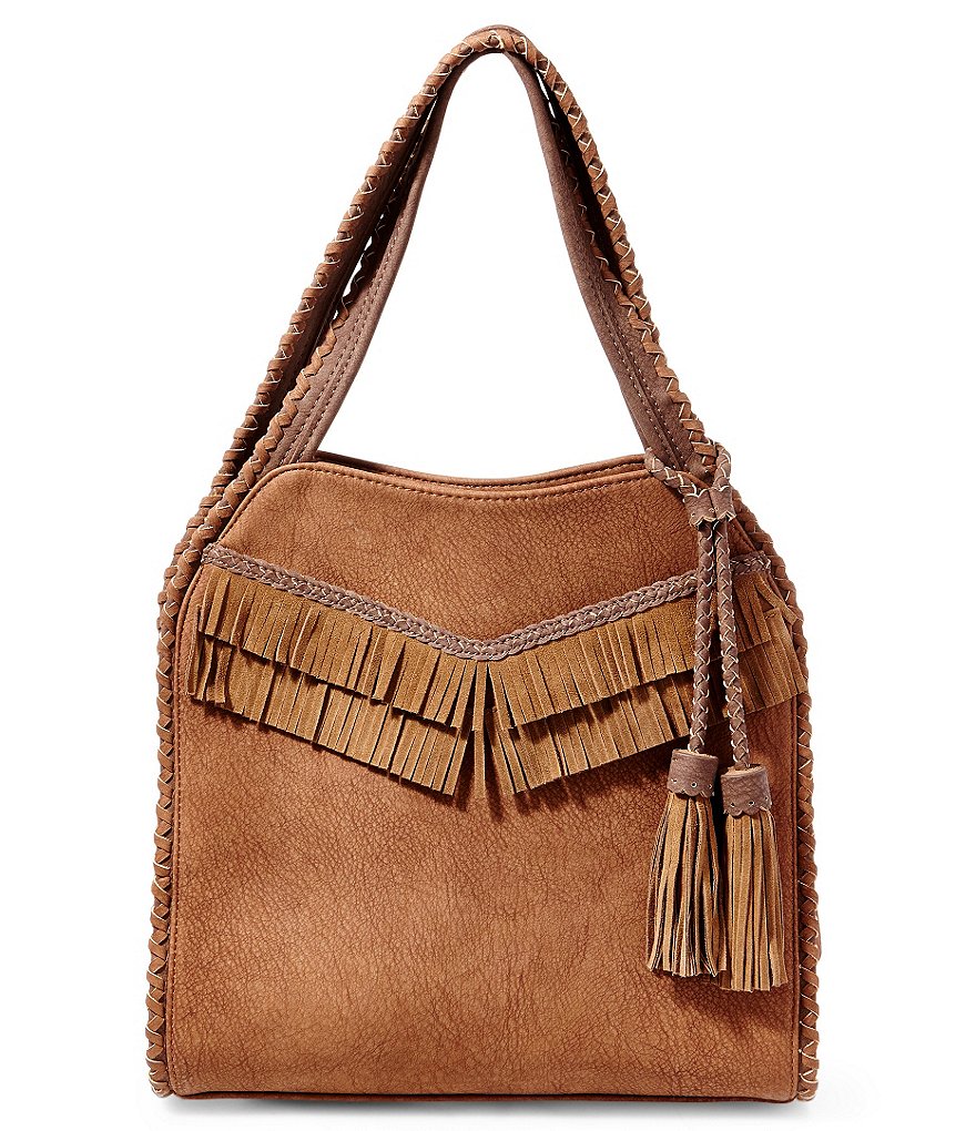 Steven by Steve Madden Korey Faux Suede Fringe Hobo Bag