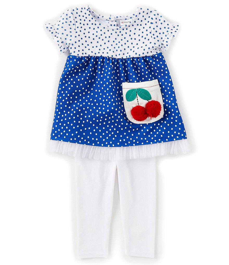 Sweet Heart Rose Baby Girls 12-24 Months Color Block/Dotted Fit-And-Flare Dress & Solid Leggings Set