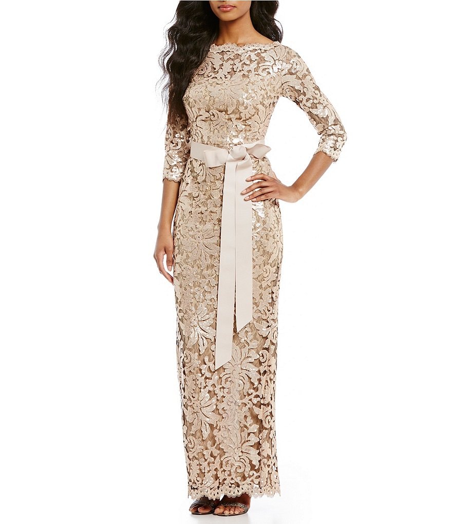 tadashi sequin lace gown