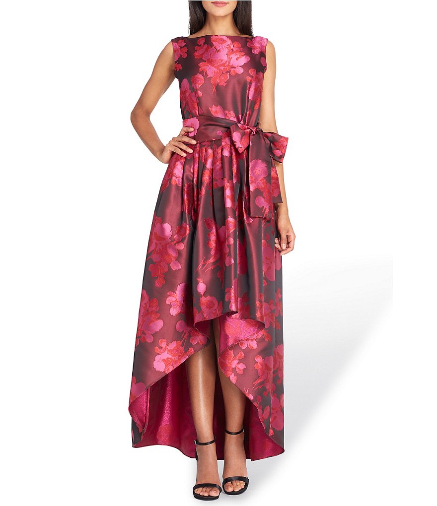 Tahari ASL Metallic Jacquard Fit and Flare Dress