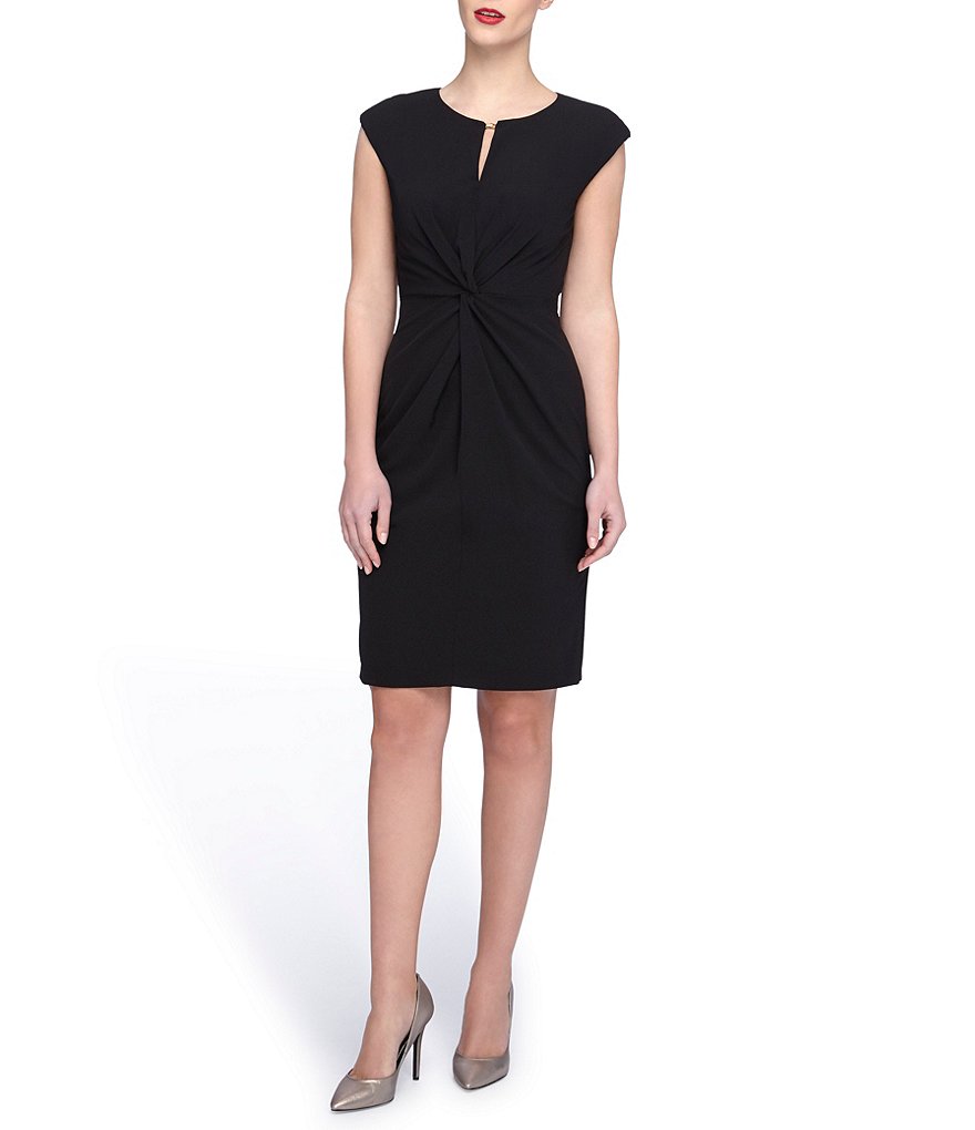 Tahari ASL Petite Crepe Cap Sleeve Dress