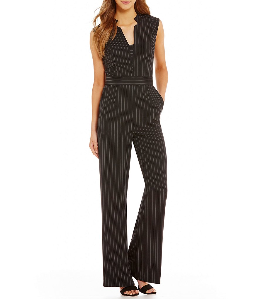 Tahari ASL Petite Pinstripe Jumpsuit