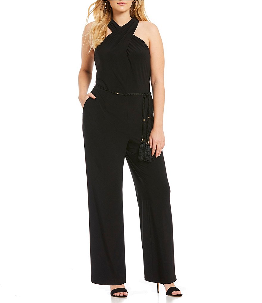 Tahari ASL Plus Halter Jumpsuit