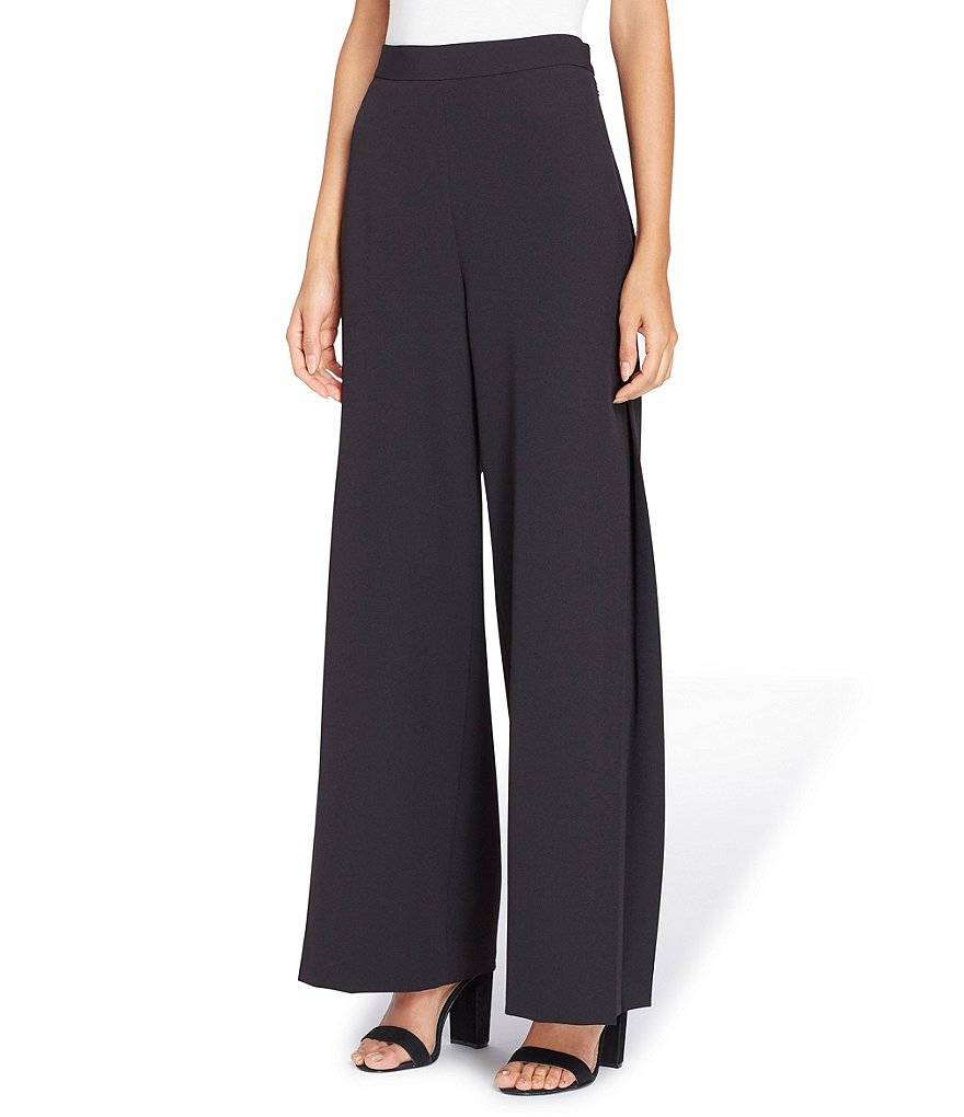 Tahari ASL Wide Leg Pleated Crepe Pant