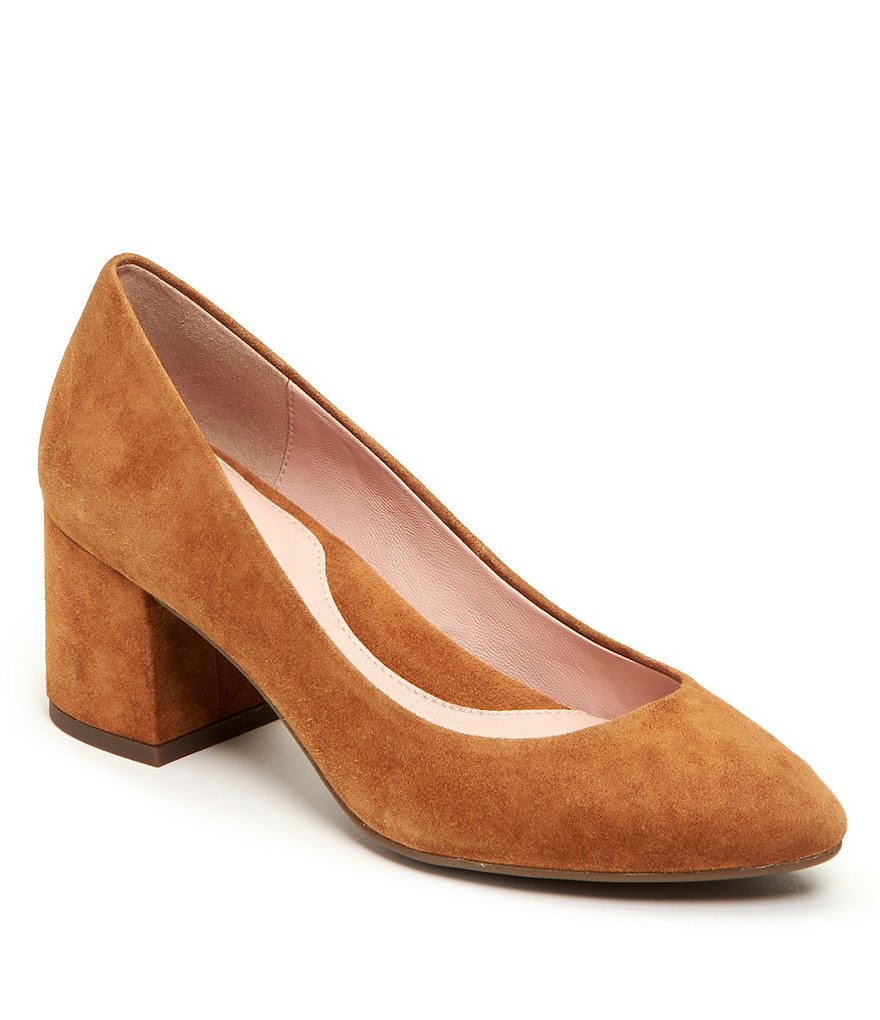Taryn Rose Rochelle Suede Block Heel Pumps