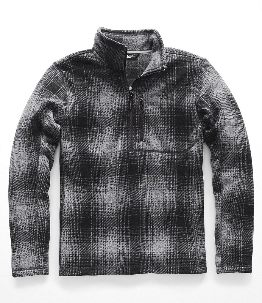 The North Face Fleece Quarter Zip Gordon Lyons Ombre Plaid Print Pullover