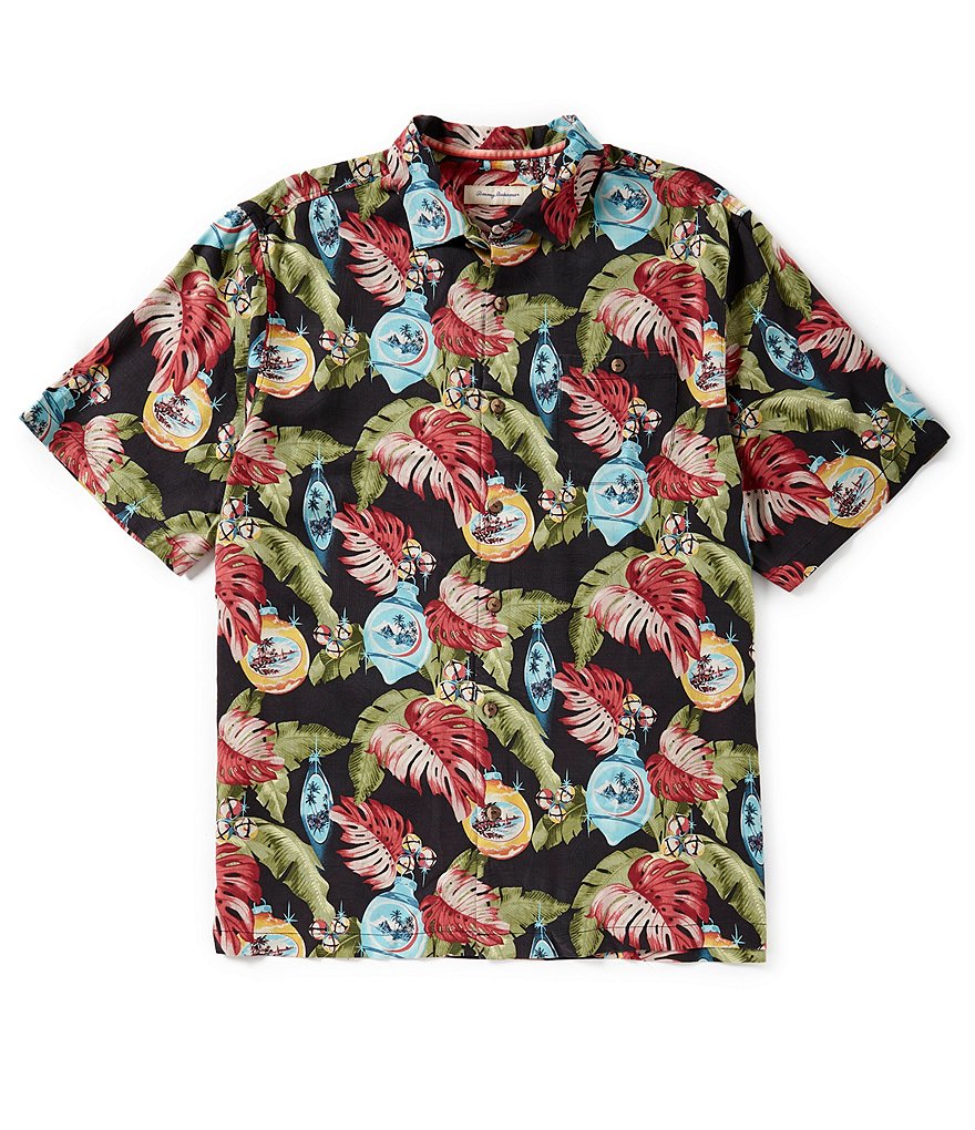 Tommy Bahama Big & Tall With Bells On Silk Short-Sleeve Woven Shirt