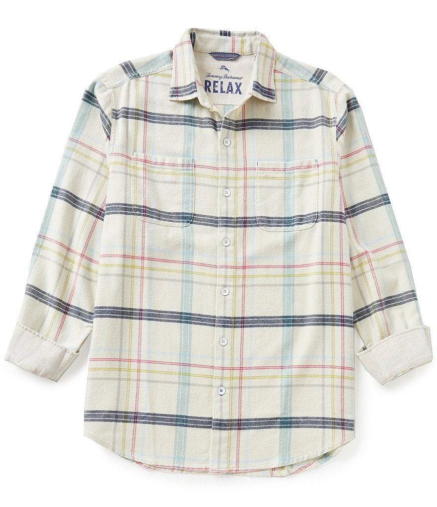 Tommy Bahama Long-Sleeve Sun & Sea Plaid Flannel Woven Shirt