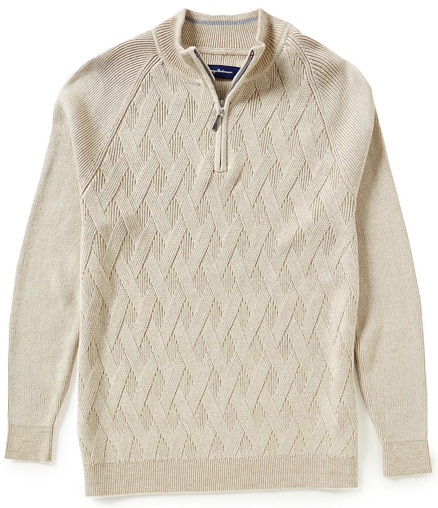 Tommy Bahama Ocean Crest Diamond Jacquard Half-Zip Pullover