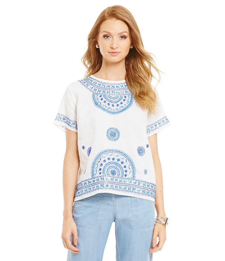 Tommy Bahama Tee Glitter Moon Linen Top