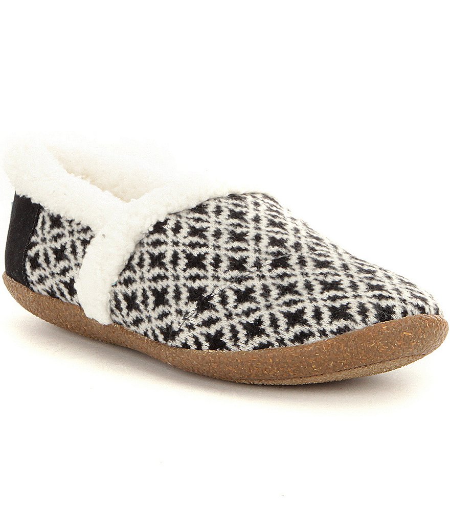 TOMS Fair Isle Faux-Shealing Lined Slippers