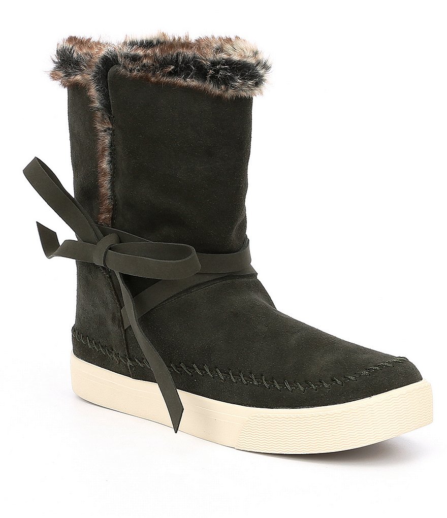 TOMS Vista Suede Wraparound Ankle Strap Boots