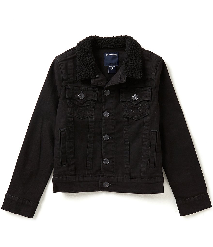True Religion Big Boys 8-20 Jimmy Faux-Sherpa Collar Denim Jacket
