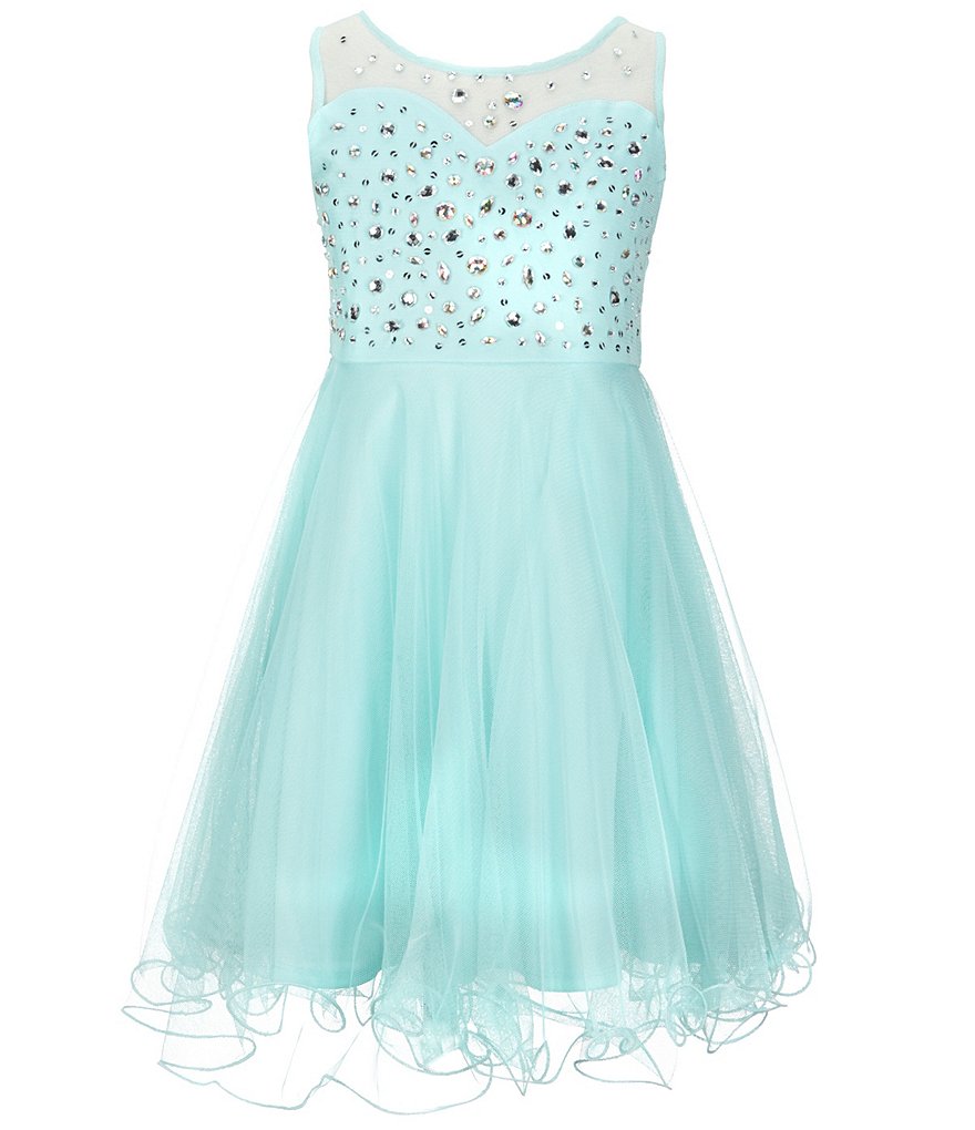 Tween Diva Big Girls 7-16 Beaded Mesh Dress
