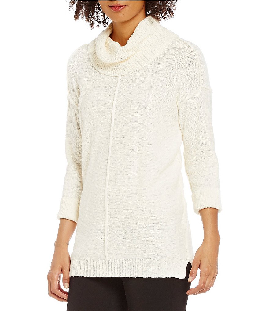 Two By Vince Camuto Exposed Seam Cowlneck Sweater