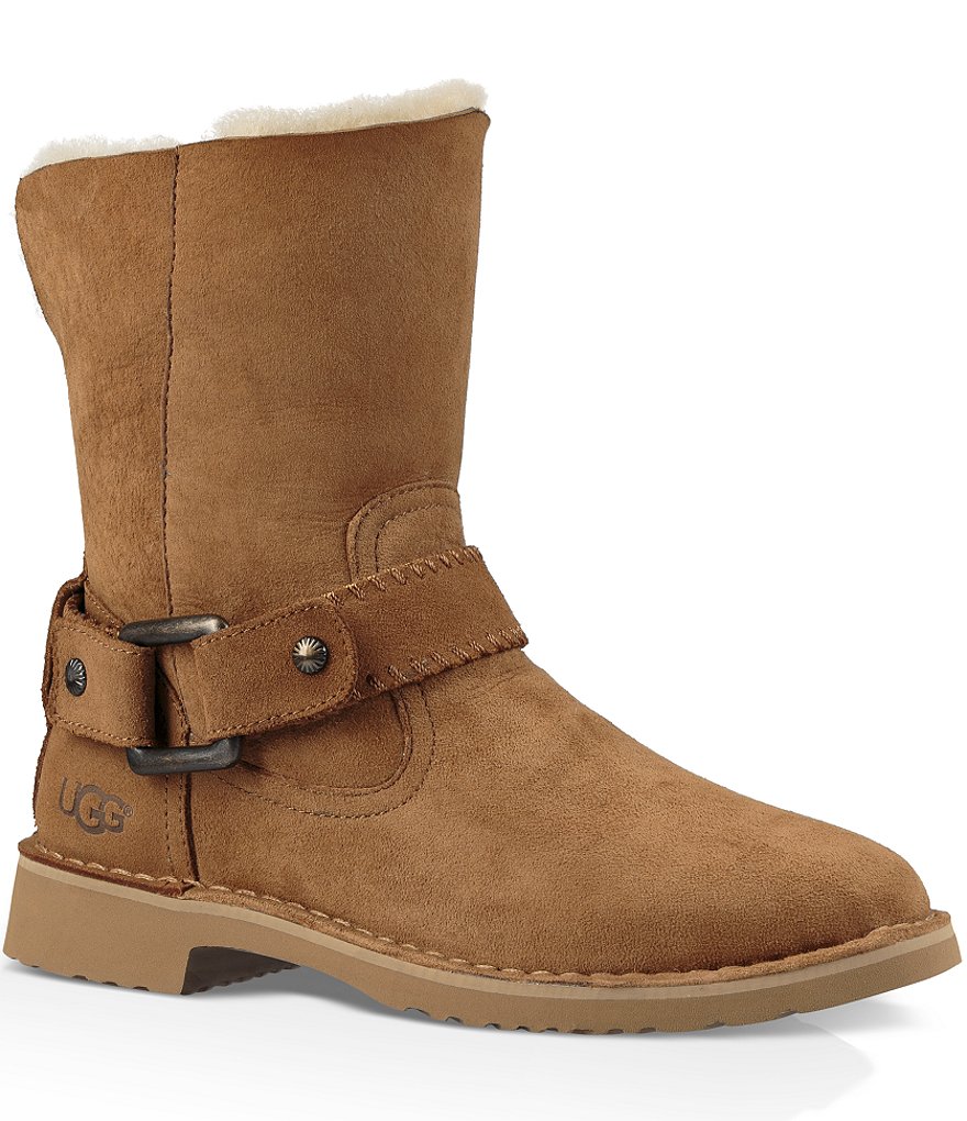 UGG® Cedric Art-Deco Inspired Suede Strap Detail Boots
