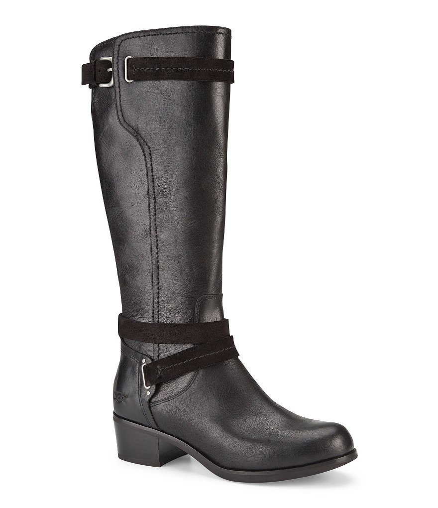 UGG® Darcie Antique Hardware Detailed Strapped Leather Riding Boots