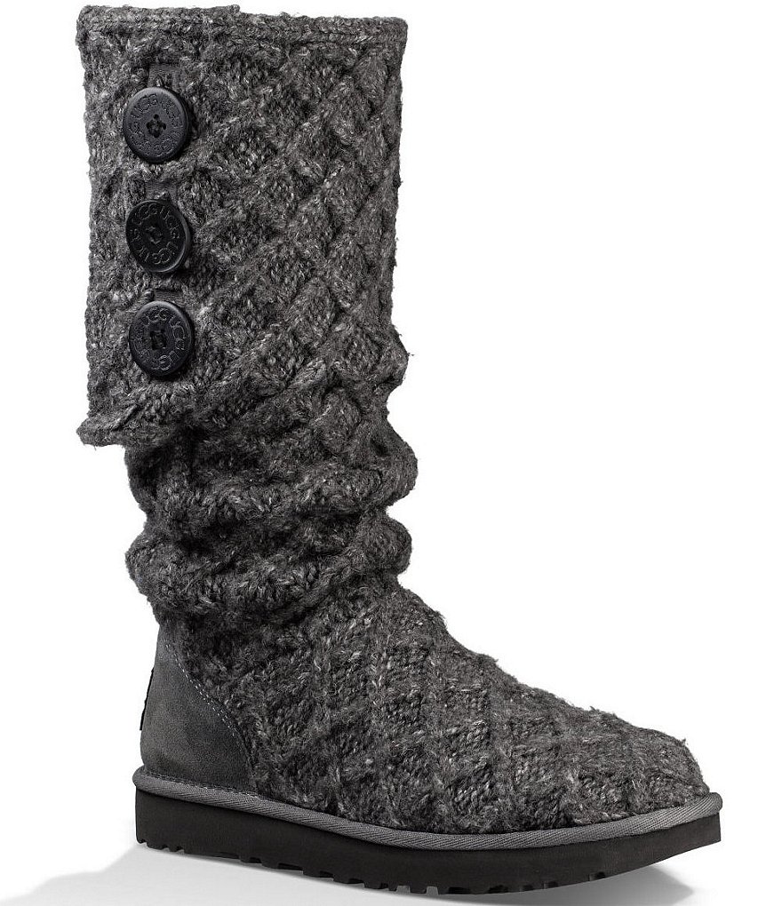 UGG® Lattice Cardy Knit Button Detail Fold-able Boots