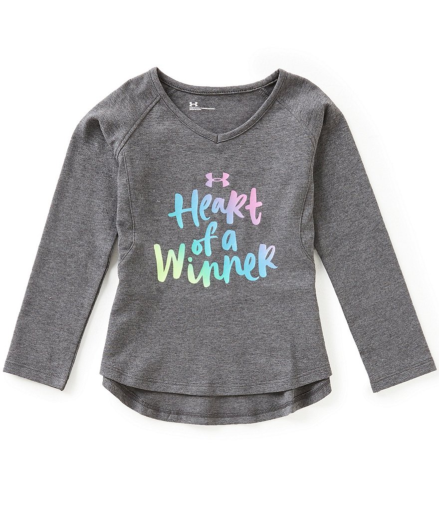Under Armour Little Girls 2T-6X Long-Sleeve Heart Of A Winner Tee