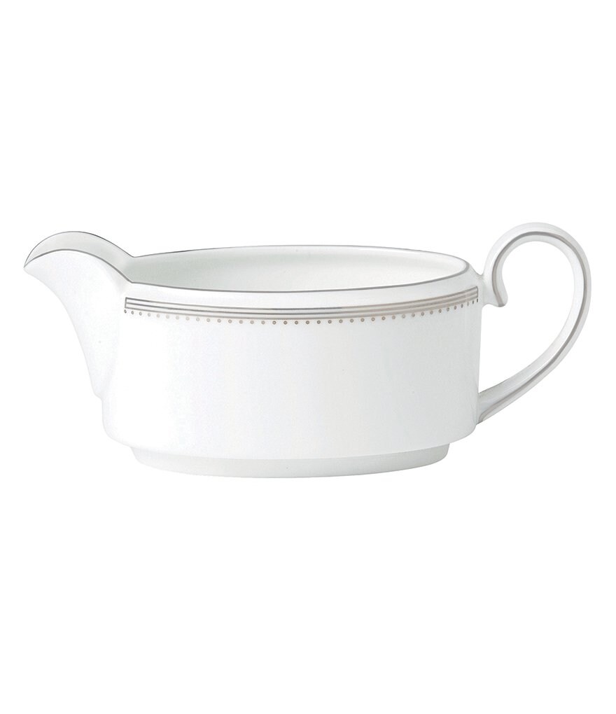 Vera Wang by Wedgwood Grosgrain Striped & Dotted Bone China Gravy Boat or Stand