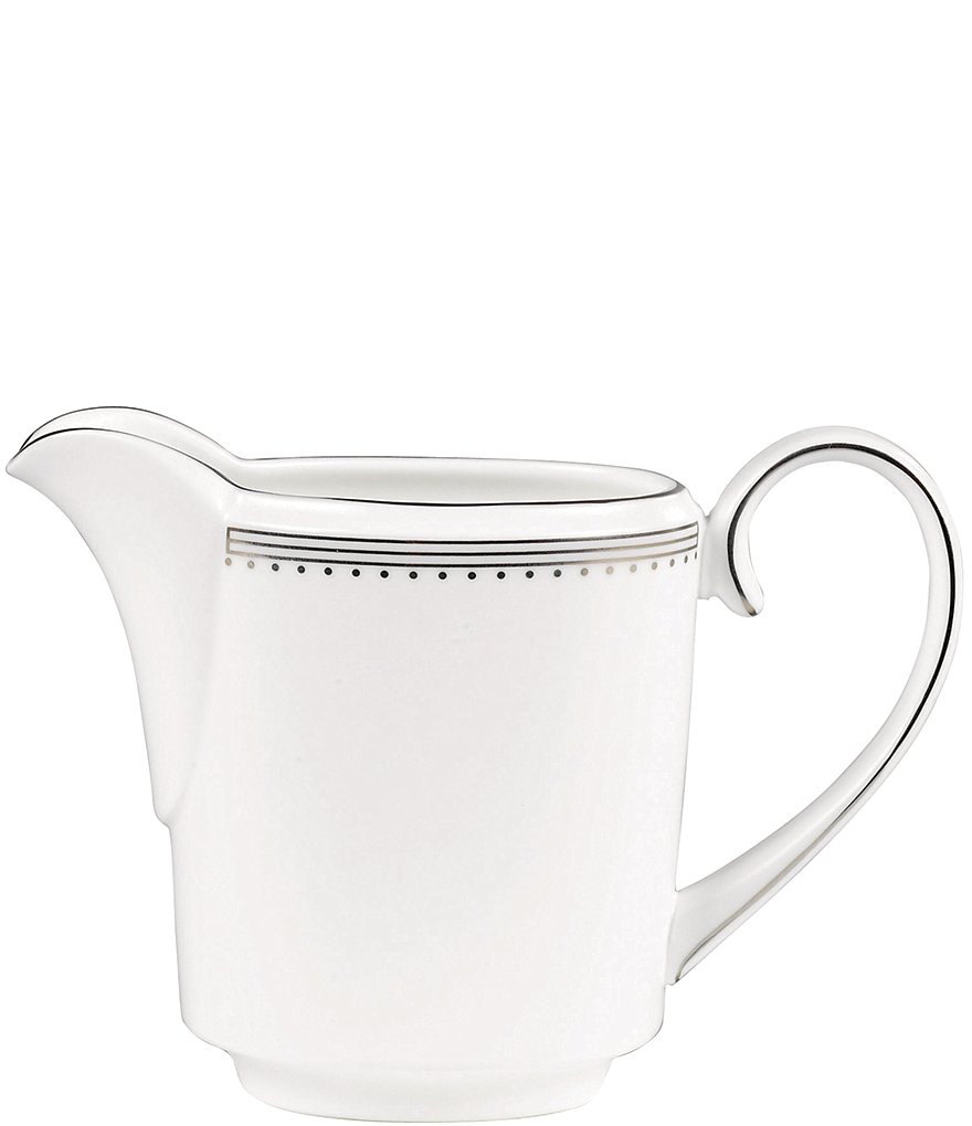 Vera Wang by Wedgwood Grosgrain Striped & Dotted Platinum Bone China Creamer