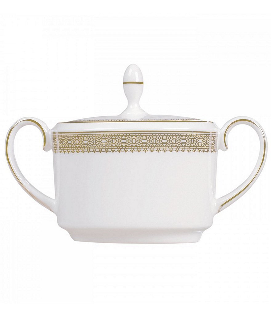 Vera Wang by Wedgwood Lace Gold Bone China Sugar Bowl with Lid