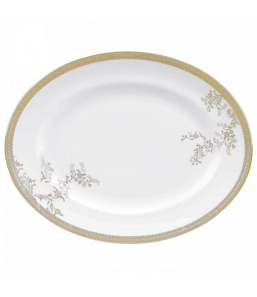Vera Wang by Wedgwood Vera Lace Gold China Oval Platter