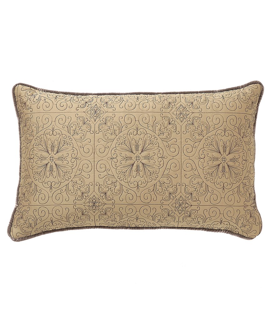 Veratex Bentley Medallion-Embroidered Satin Boudoir Pillow