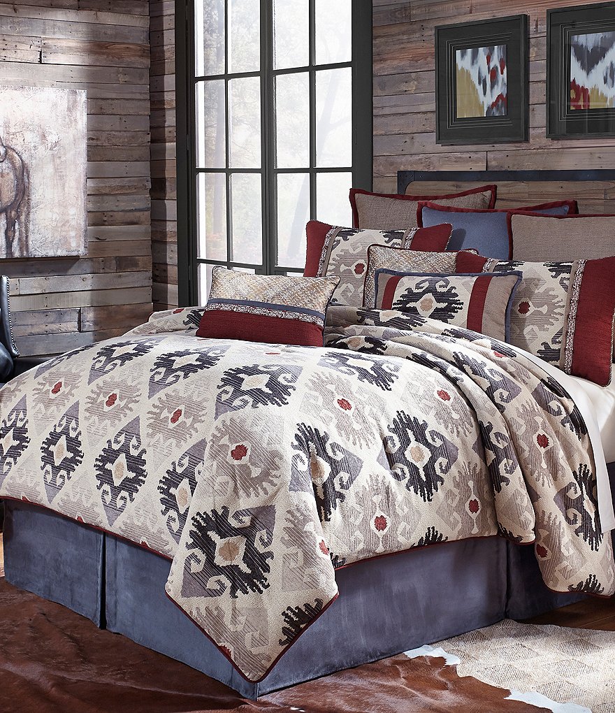 Veratex Sierra Ikat Chenille Jacquard & Faux-Suede Comforter Set