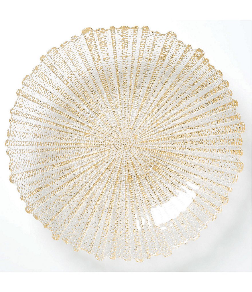 Vietri Rufolo Glass Gold Large Serving Bowl