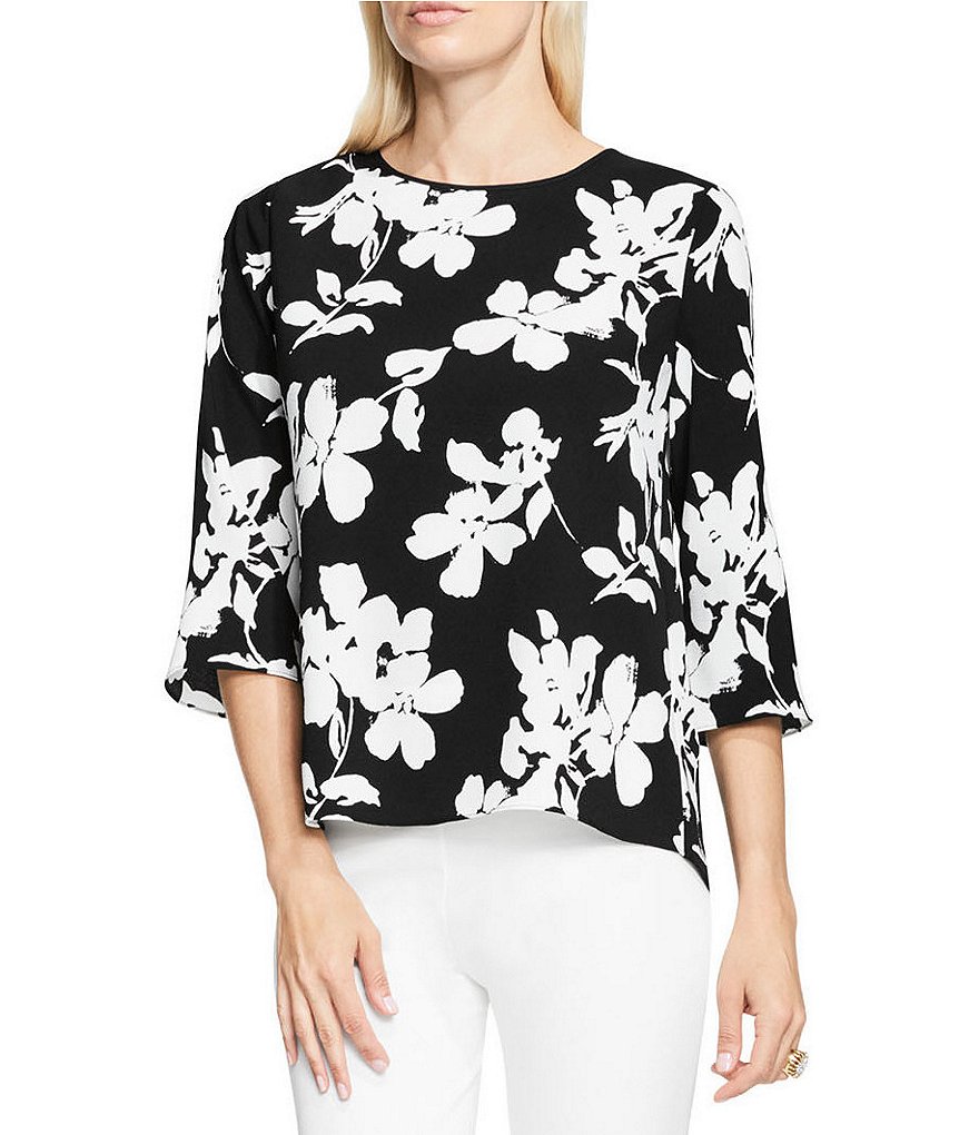 Vince Camuto Elbow-Sleeve Fresco Bloom Blouse