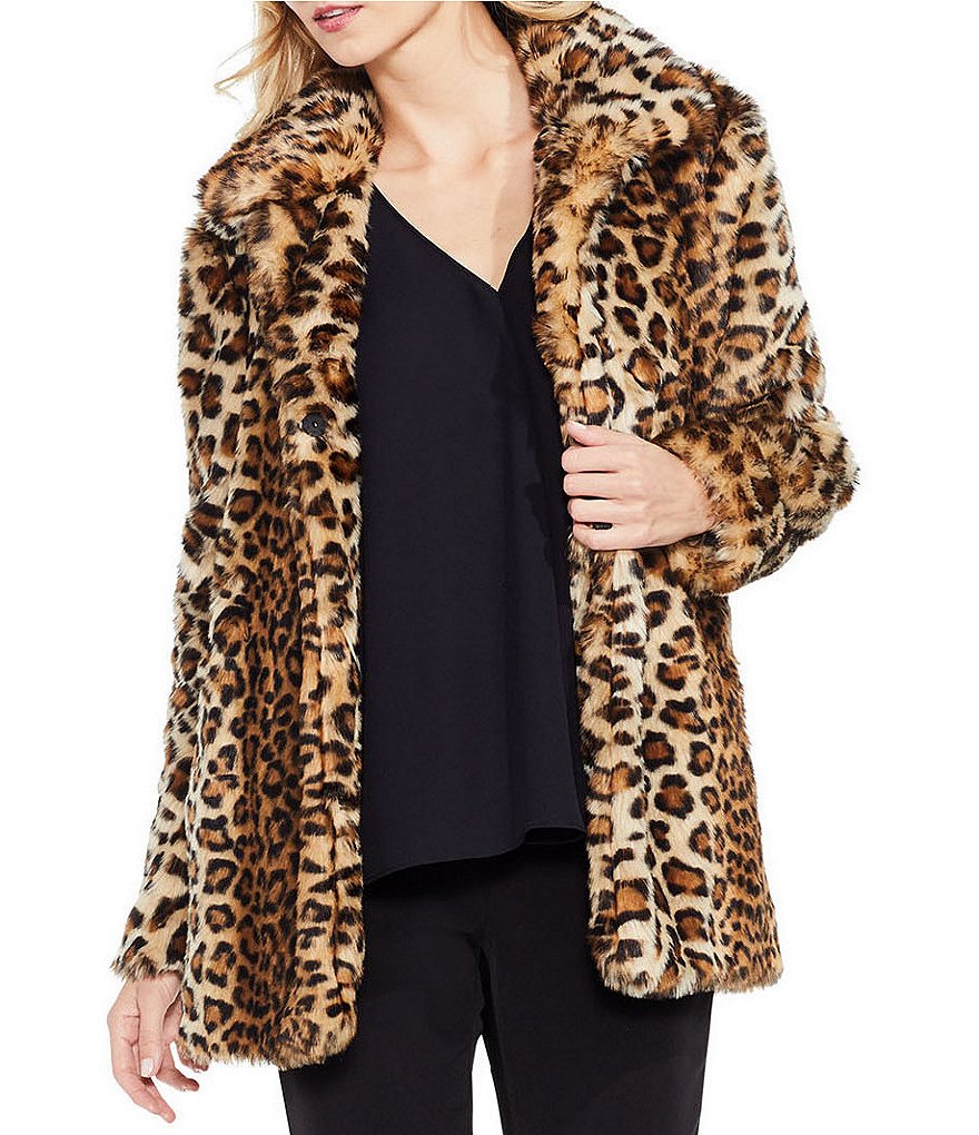 Vince Camuto Leopard Faux Fur Jacket