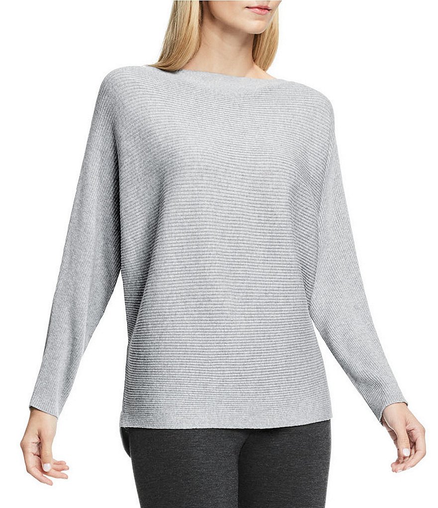 Vince Camuto Long Sleeve Boat Neck Ribbed Knit Dolman Sweater