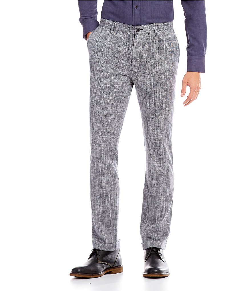 Vince Camuto Slim-Fit Flat-Front Cuffed Pants