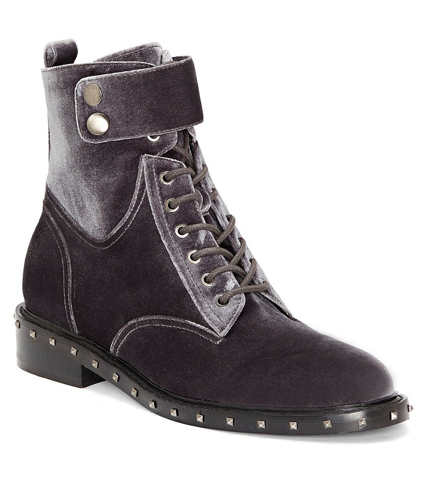 Vince Camuto Talorini Velvet Studded Combat Boots