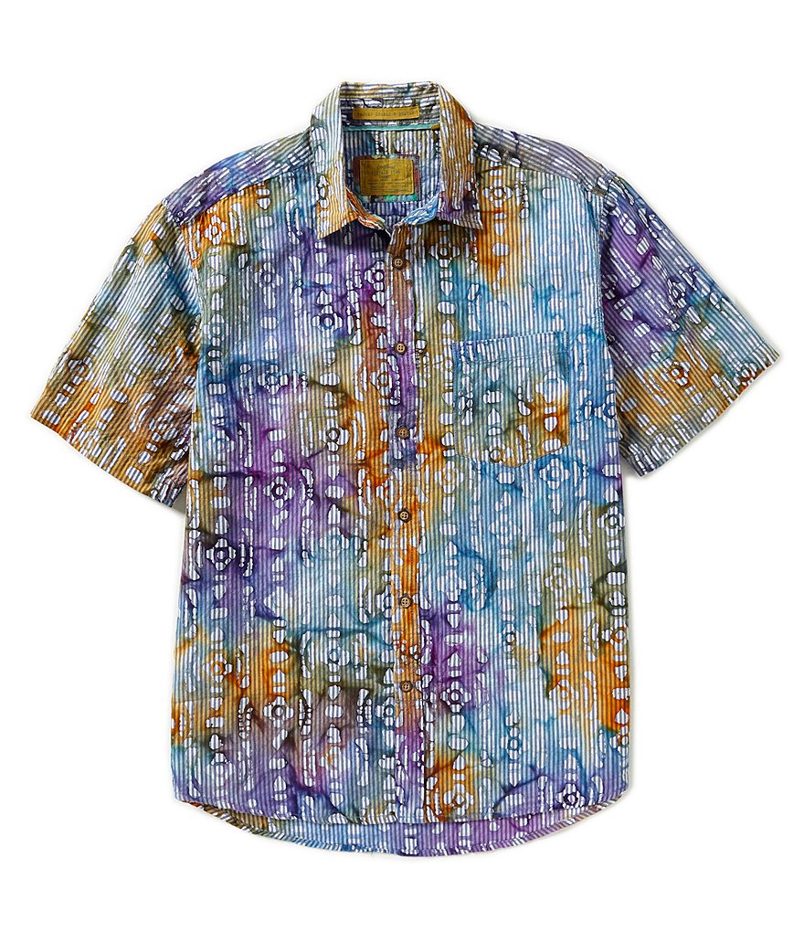 Vintage 1946 Batik-Print Woven Short-Sleeve Shirt