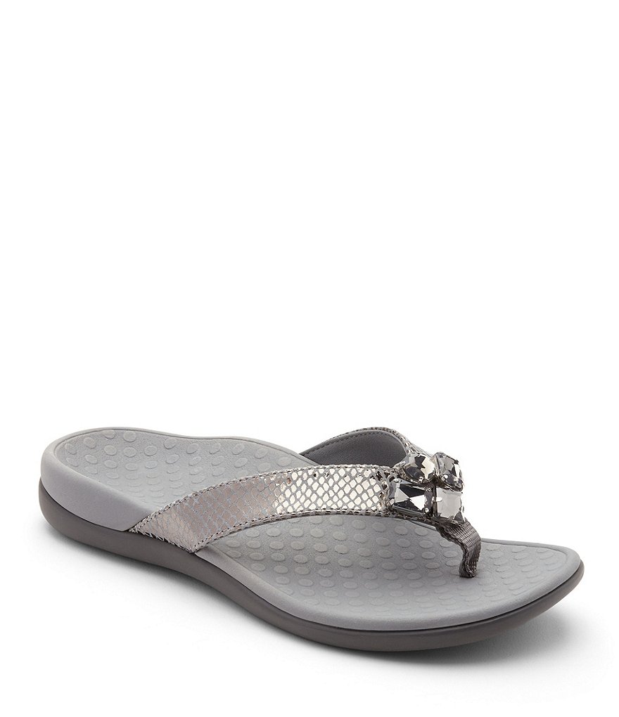 Vionic Tide Jewel Snake Print Flip Flops