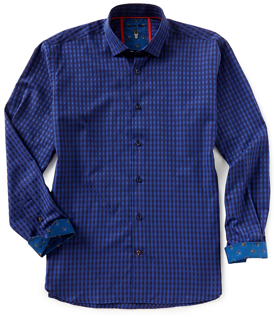 Visconti Check Jacquard Long-Sleeve Woven Shirt